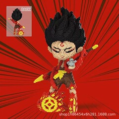 60cm Nezha Ao Bing 教育用シリーズ小粒子ビルディングブロック 3D 立体パズル装飾品男の子と女の子の誕生日プレゼント