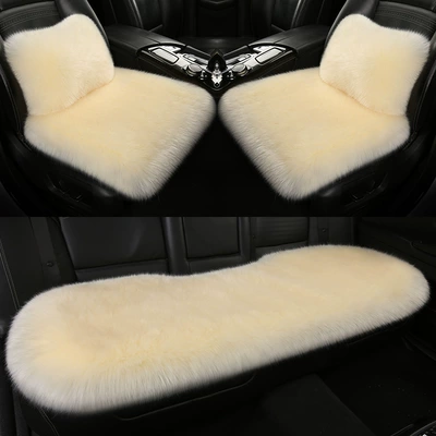 Wool pad — Seat Cushion Winter Plush Single-Piece - beige-deluxe-edition