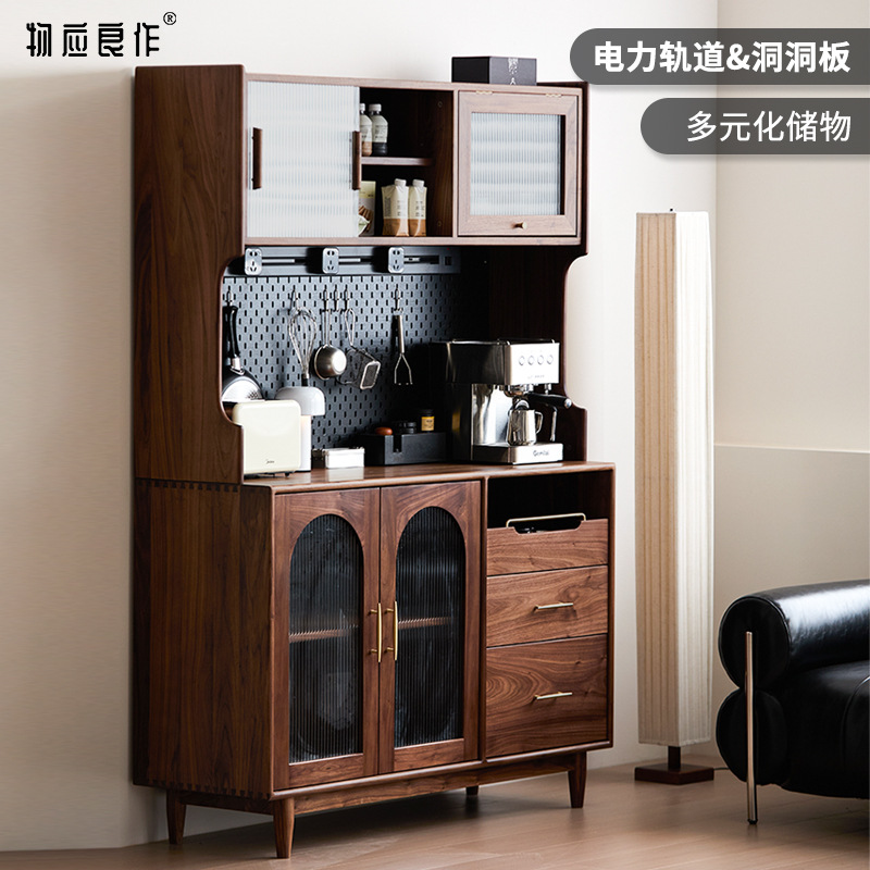 Good North America Black Walnut solid wood Sideboard Wall one Lockers Restaurant Cupboard Shelf