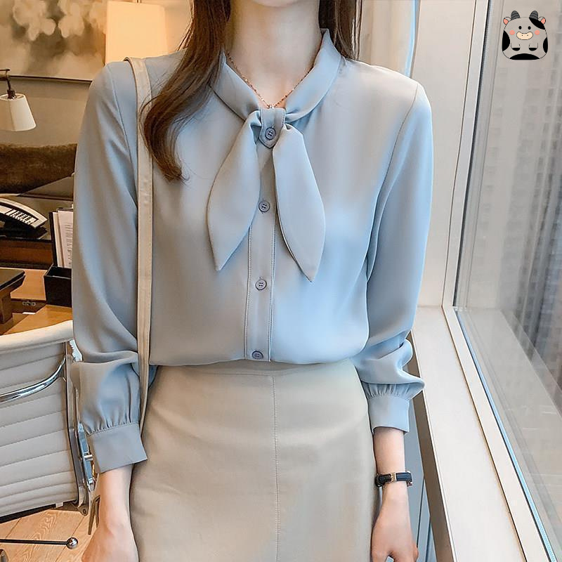 2025年春装新款长袖雪纺白衬衫女设计感小众修身别致上衣OL气质衫