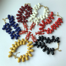 时尚龙虾吊坠锁骨项链 -水滴树脂亚克力串珠独特龙虾动物短款颈链