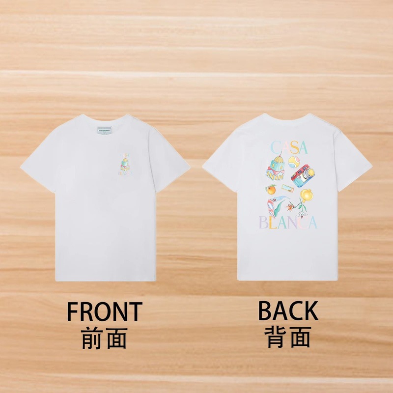 カサブランカ カサブランカ 半袖 ヘビーウェイト 260g アメリカのトレンド ブランド ニッチ ルーズ ハイストリート Tシャツ|undefined