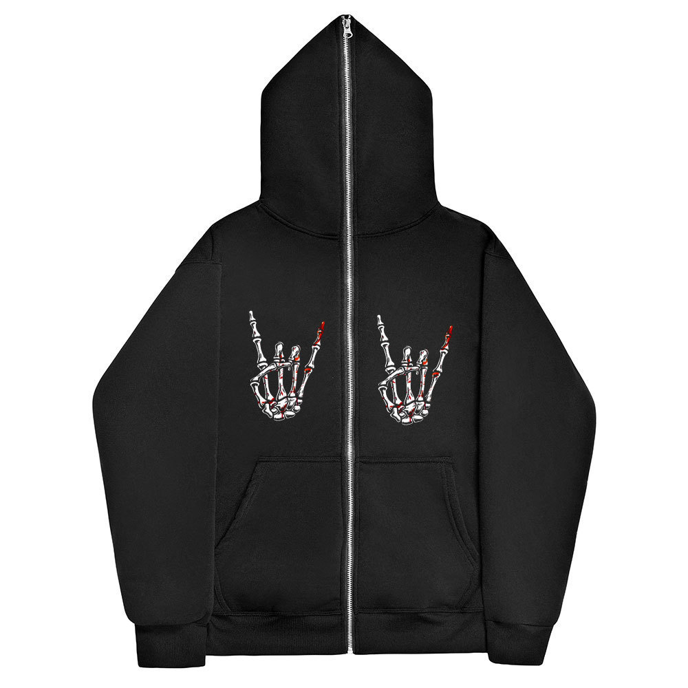 2024 Wind Dark Sports Shirt Men's and Women's Hoodies Gothic Couple Harajuku Large Size Long Zip Hoodie_voghion.com