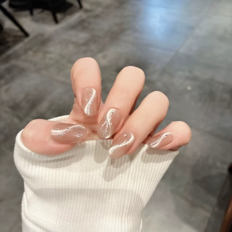 [Starlight Streamers] New Style Pure Handmade Wearable Nail Streamers with Cat-Eye Effect, Whitening Effect, Pure Handmade Nail Pieces