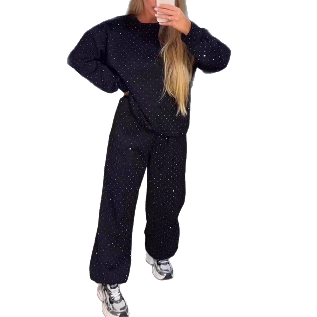 2024 European And American Cross-Border Autumn Winter Hot-Selling Women's Casual Round Neck Long Sleeve Full Body_ecoleips.com