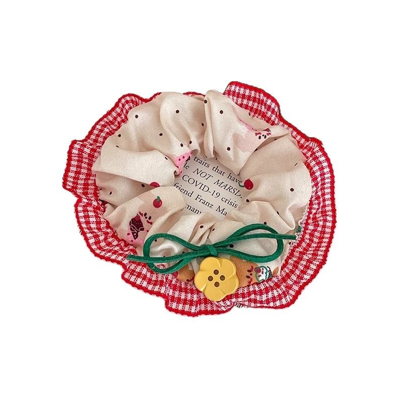 Botón borde de encaje anillo de cabello de intestino para mujeres 2025 nuevo cabello de cabello de alta resistencia cabello de banda de goma duradera