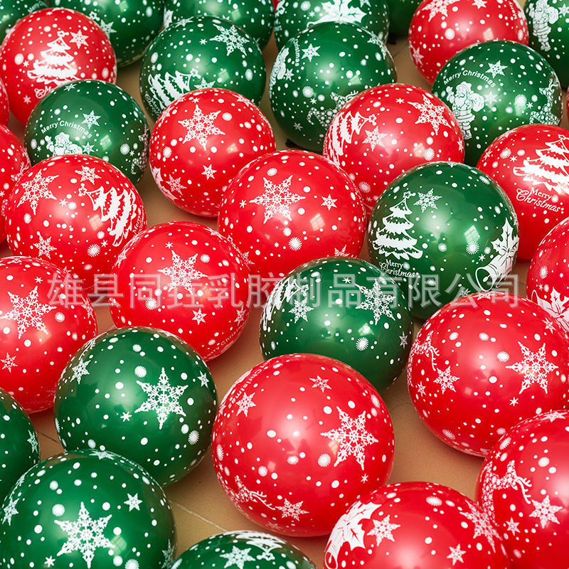 Globo navideño de 12 pulgadas color mixto de flores completas (100 piezas)