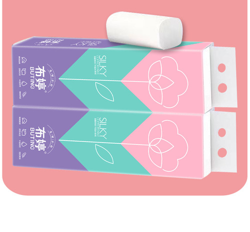 Toilet paper with 14 rolls of soft skin printed toilet paper, no-core roll, household bathroom tissue, full carton