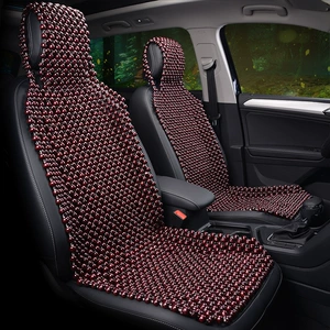 Car Wooden Bead Seat Cushion, Summer Breathable Cooling Pad, Single Seat Cushion with Backrest, Wooden Bead Cooling Pad, Square Cushion