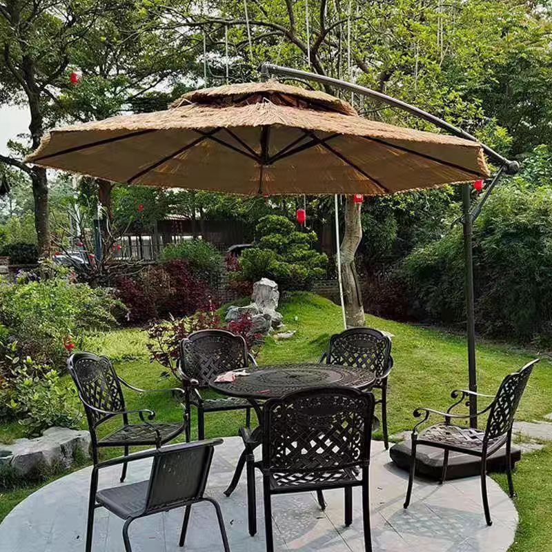 Amazon Sanya beach umbrella scenic spot B & B courtyard thatch umbrella beach camping sunshade simulation straw umbrella