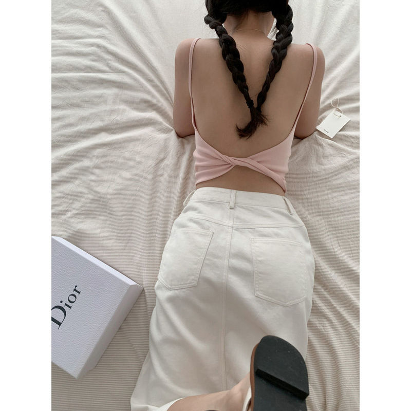 2023 autumn and winter Korean style hot girl camisole women's inner strap chest top elegant simple new all-match bottoming vest 2023 autumn and winter Korean style hot girl camisole women's inner strap chest top elegant simple new all-match bottoming vest