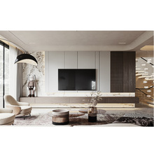 整木家装现代轻奢风格实木复合背景墙定制木格栅护墙板木饰面隔断