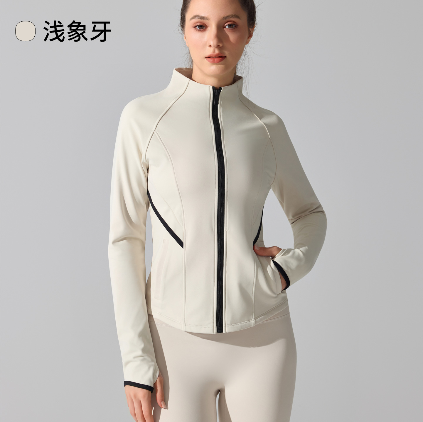 abrigo abrigo de yoga de veludo otoño invierno al aire libre correr ropa deportiva cardigan con cremallera de cuello largo mangas largas mujeres