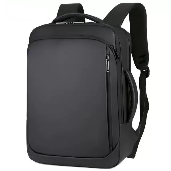 Men's Business Backpack, Multifunctional Leather Film Computer Backpack, Casual Portable Travel Bag, Small Backpack for Business Trips