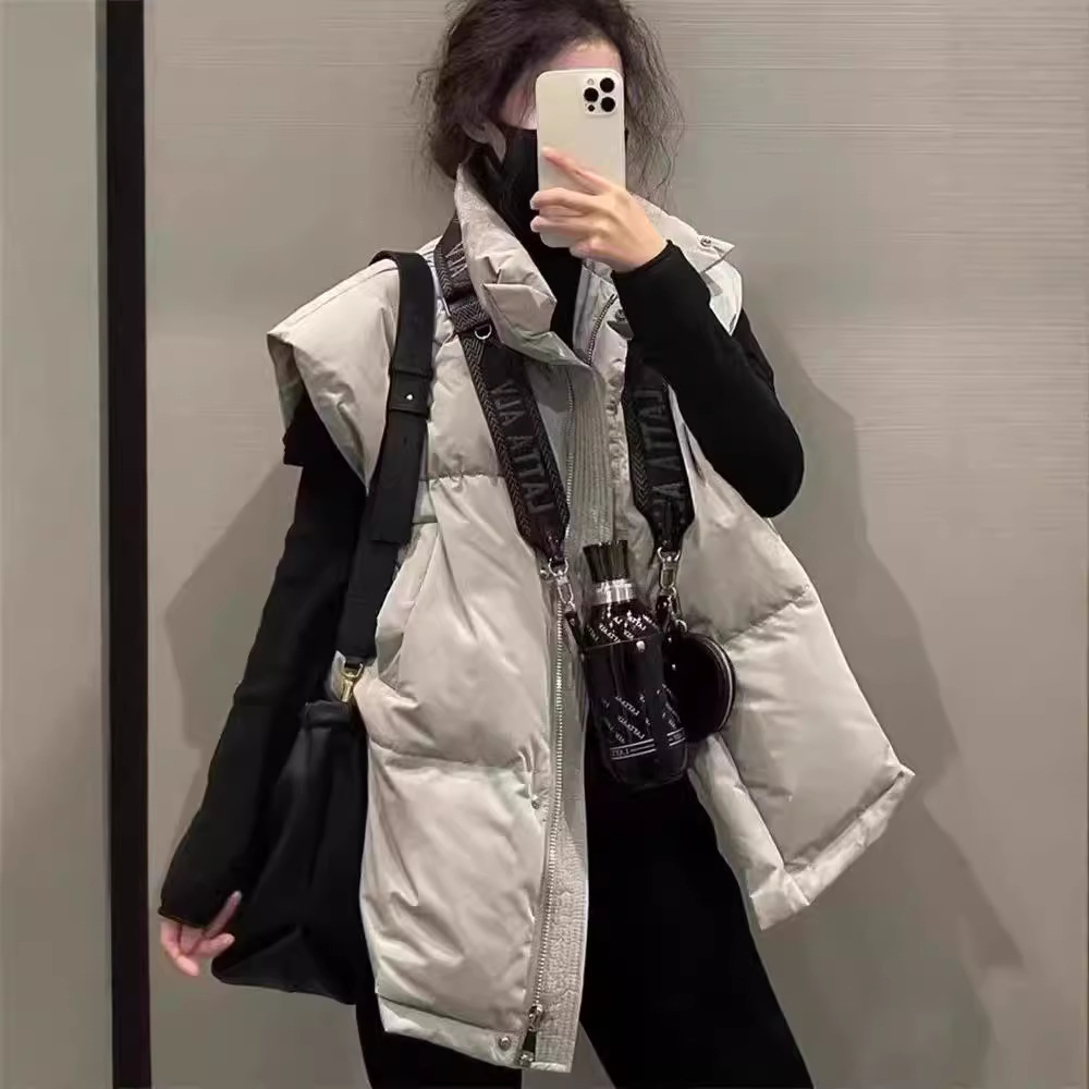 2023 otoño e invierno nuevo abajo chaleco femenino estilo de la Universidad estilo europeo occidental chaleco Internet celebridad chaleco abrigo image 3