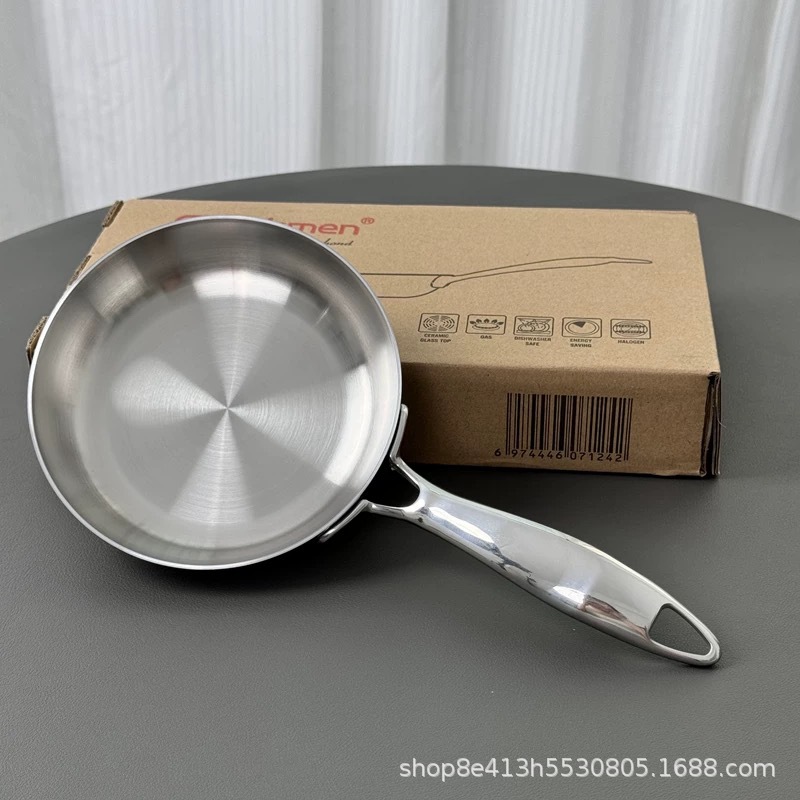 Zhuo Deming 18 / 10 pan de acero inoxidable 14cm pan antiadherente casero pan de tartas de huevo pan de filete