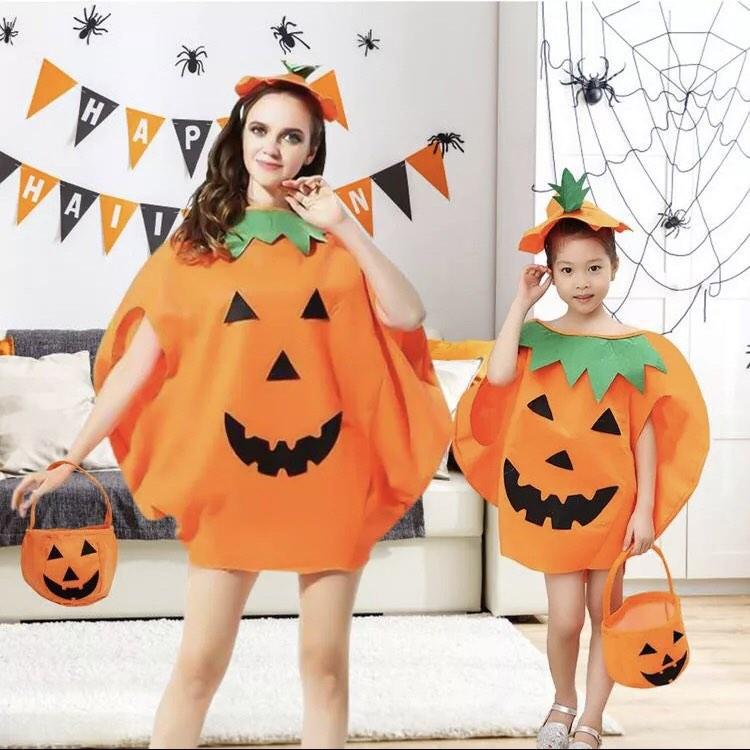 Halloween ropa de calabaza para niños y niñas vestido ropa de calabaza set espectáculo ropa de jardín de infantes ropa cos ropa