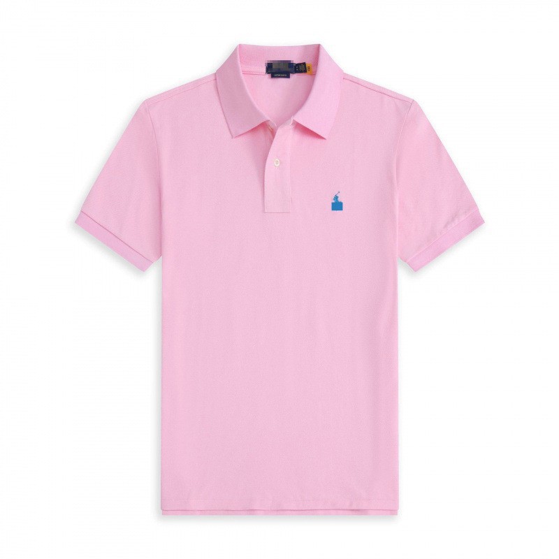 Summer Foreign Trade Rl Polo Shirt Men's Short-Sleeve T-Shirt 40% Cotton Turn-Down Collar with Small Horse Logo Embroidery Casual Wear Simple Casual Style