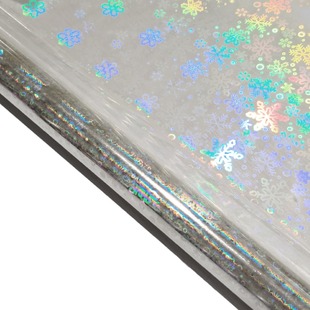 New product acrylic plate decorative material PET transparent snowflake family medium laser composite film