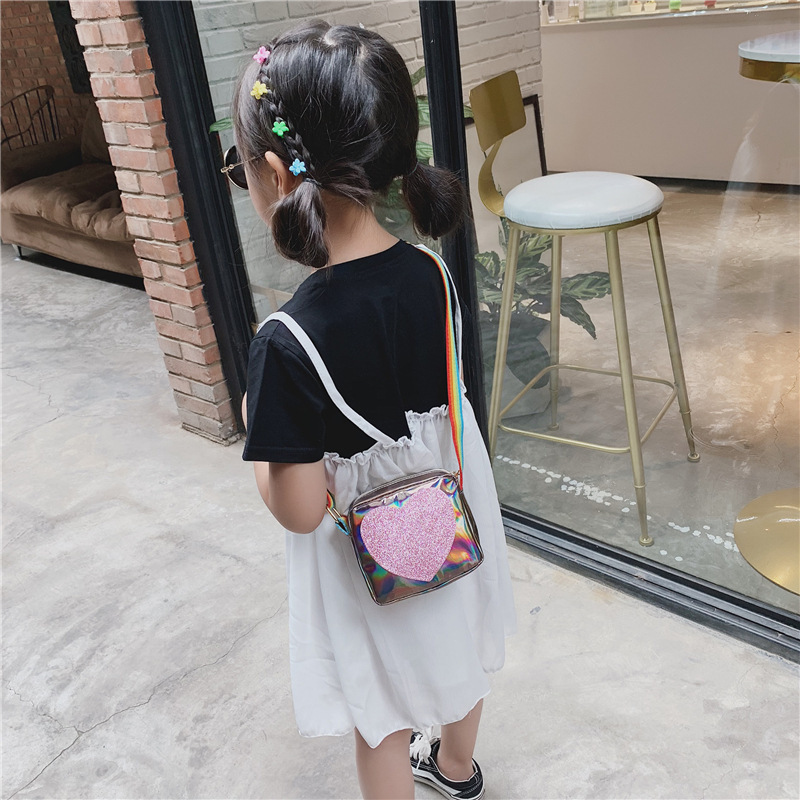Bolso para niños nuevo láser con lentejuelas estilo coreano bolso de hombro para niños bolso simple para niñas de todo fósforo bolso de hombro para niños