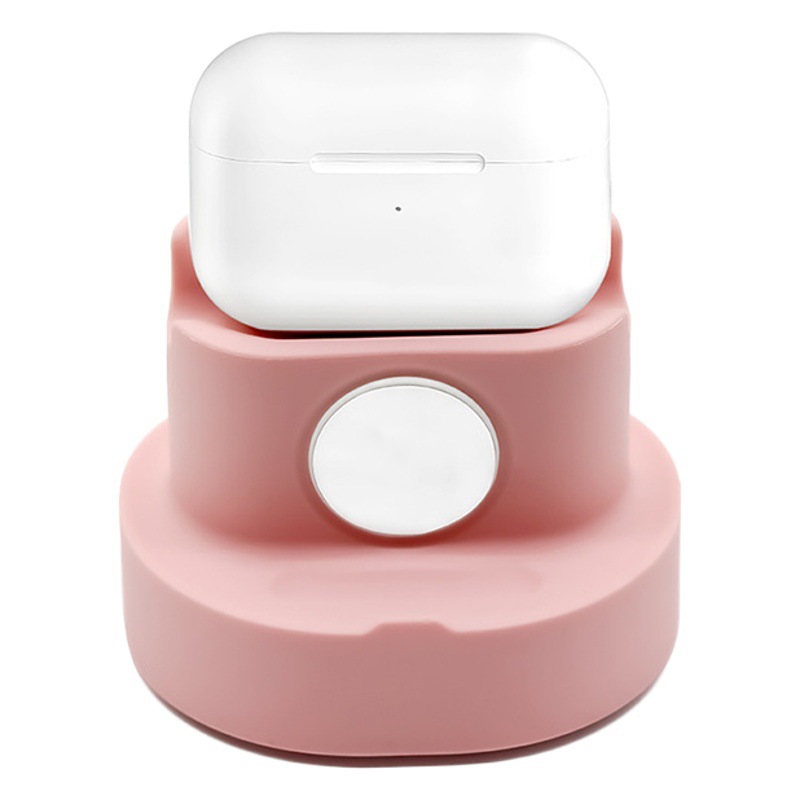Apple ワイヤレス充電スタンド、携帯電話、ブレスレット、Bluetooth ワイヤレスイヤホンに適した、3-in-1 デスクトップワイヤレス充電シリコンスタンド