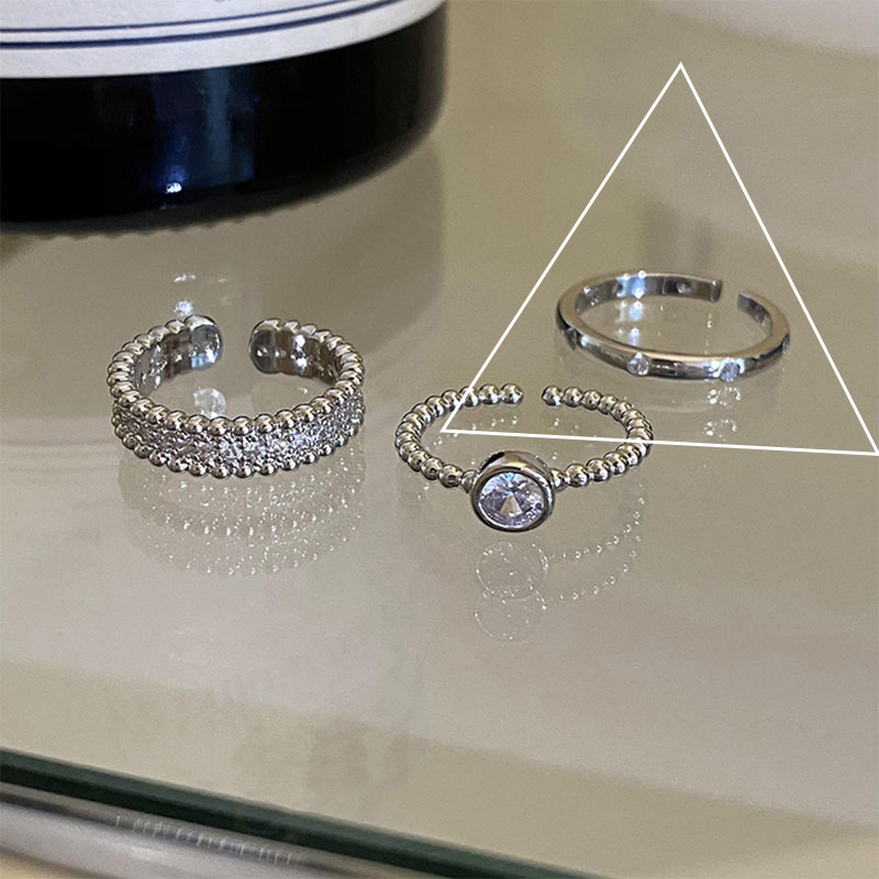 Plain Zircon Open Set For Women, Niche Design With High-End Feel, Index Finger Ring In A Simple And Minimalist Style_voghion.com