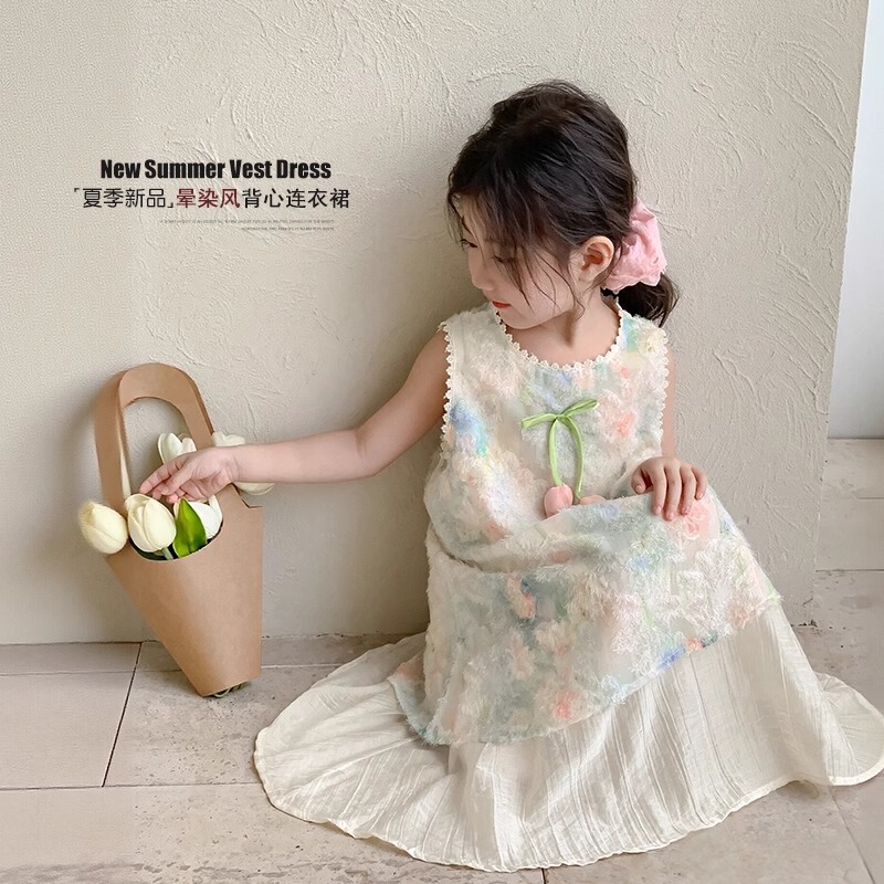 Tongsen Tongma Girls' Summer Dress 2026 New Style Children's Hanfu Chinese Style Fashionable Princess Dress Girls' Summer Outfit