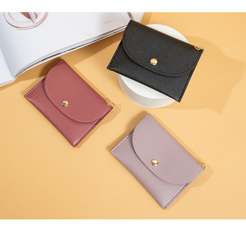 Women's Solid Color Pu Leather Buckle Coin Purses display picture 5
