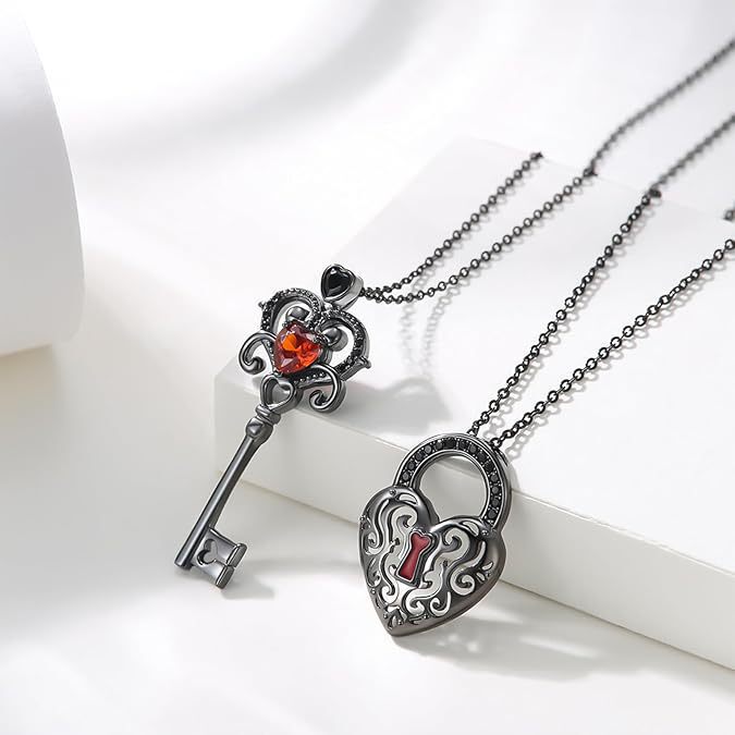 European and American personality hollow diamond love clavicle chain key lock creative couple girlfriends gift necklace pendant pair