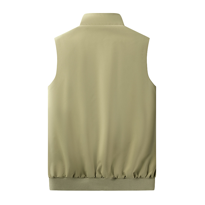 Chaleco masculino primavera y otoño delgado chaleco de secado rápido de mediana edad chaleco de hombro chaleco de cuello sin mangas abrigo casual