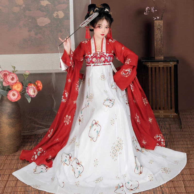 Adult Flower God Hanfu Women's Adult Women's Clothing Restoration Style Tang Style Chest-length Skirt Original Summer Ancient Dress 2024 New Style