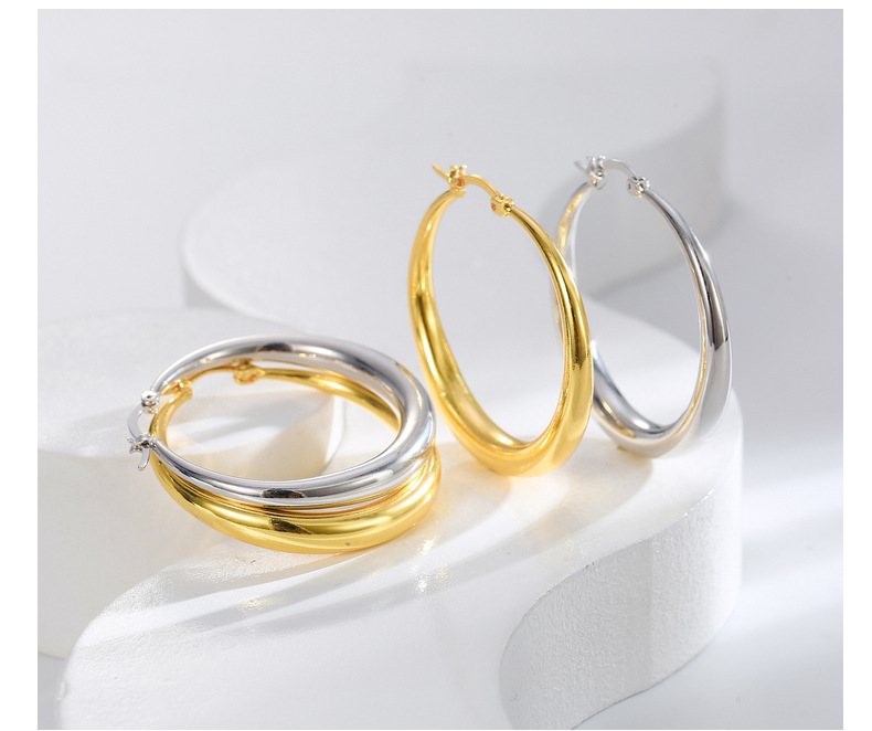 1 Pair Fashion Circle Copper Plating Hoop Earrings display picture 2