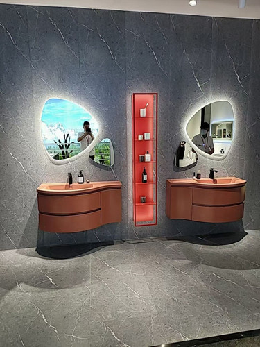 BB4C wholesale big belly basin bathroom cabinet combination export narrow small apartment wash basin wash basin solid wood bathroom