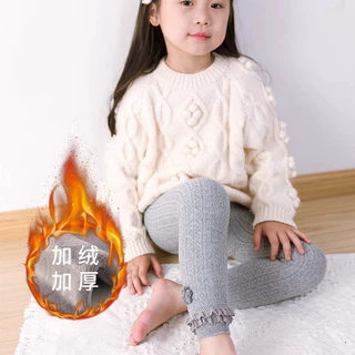 女童打底裤秋冬保暖加厚外穿洋气宝宝婴儿袜裤一体九分儿童连裤袜
