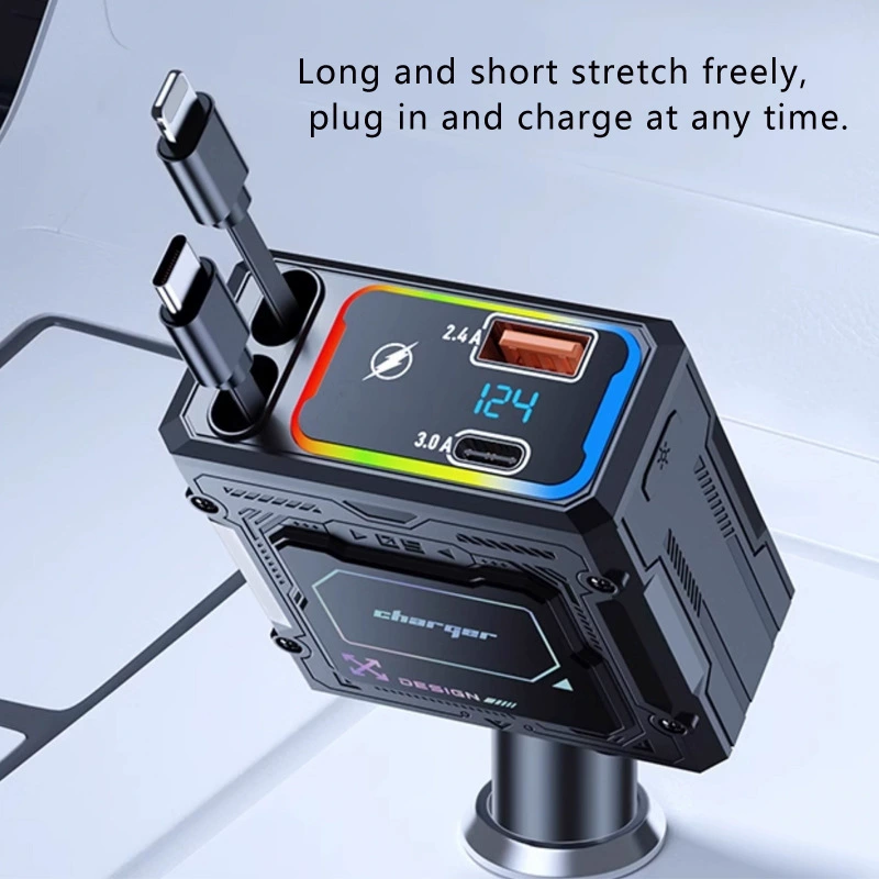 Charger, telescopic mobile phone, lighter, plug, 120W