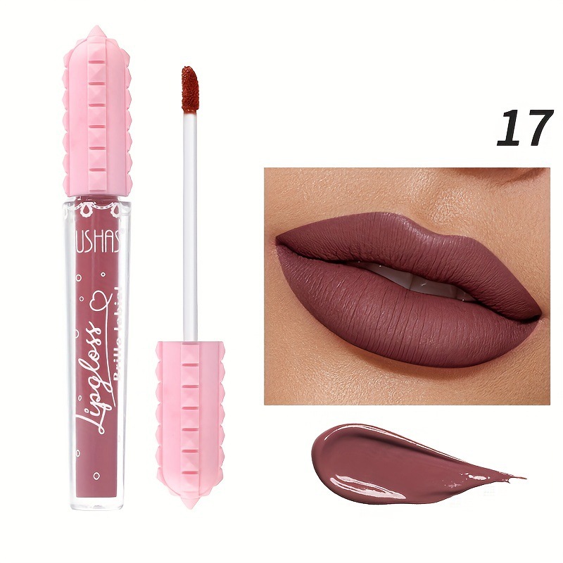 USHAS Amazon 6 colores líquidos transfronterizos lápiz labial esmalte de labios, lápiz labial de mujer, lápiz labial sin taza de lápiz labial mate
