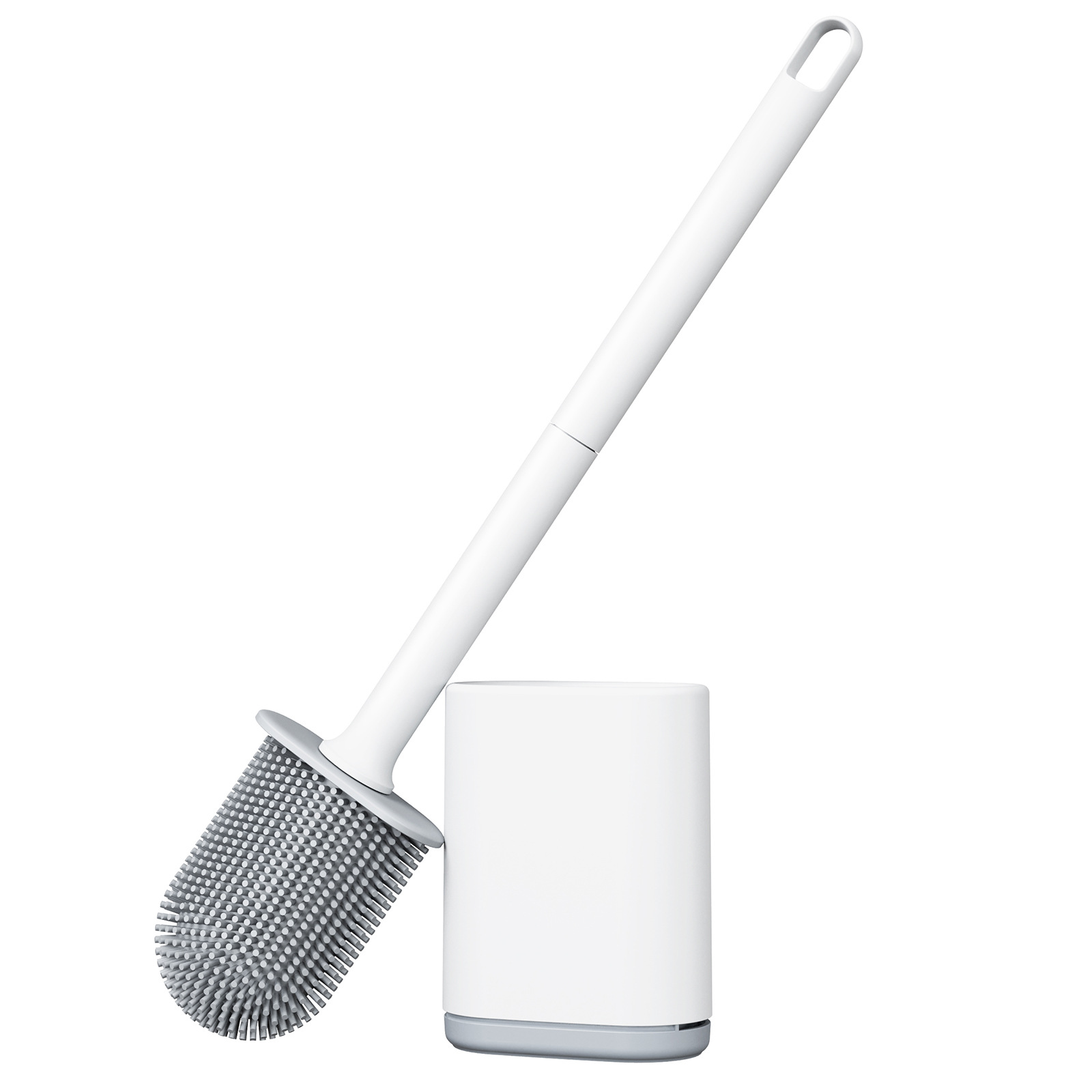 Luz de lujo montado en la pared punzón libre de doble cara pegamento flexible cepillo de inodoro hogar mango desmontable inodoro sin ángulo muerto cepillo de limpieza artefacto