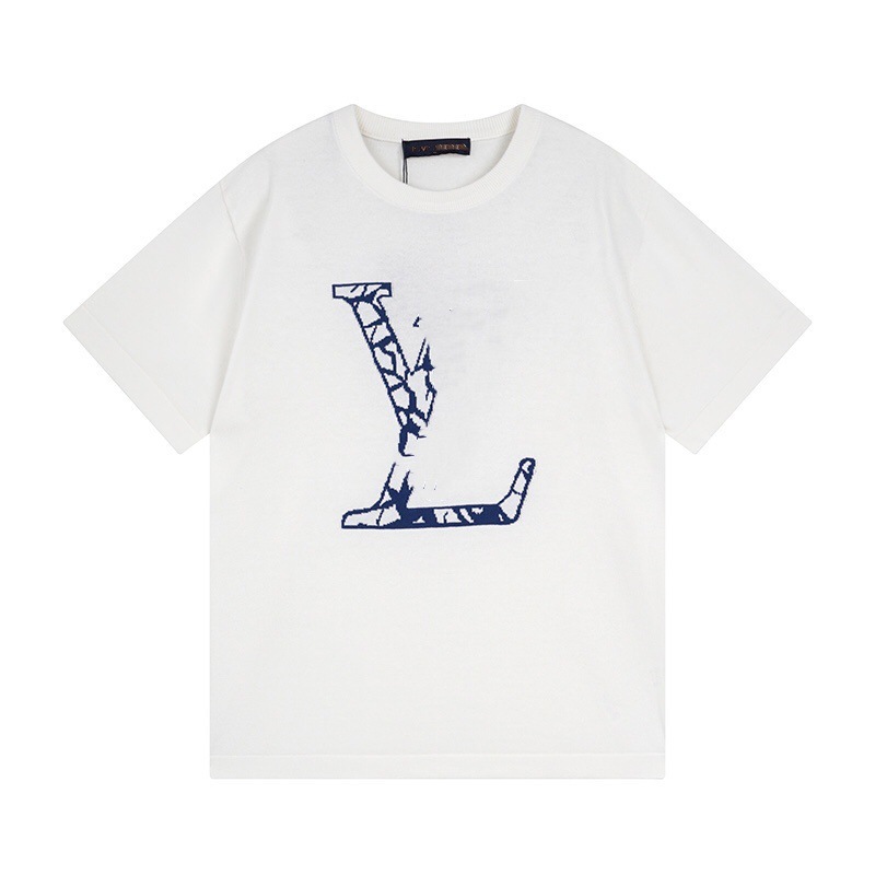 T-shirt de punto de alta versión de burro 2025 nuevo tablero de ajedrez letras jacquard casual suelta hombre y mujer mangas cortas