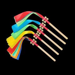 幼稚園軽器具フラワーバー朝体操手持ち小道具ダンスチェア木製スティック木製スティックベル小さなスツールスティック