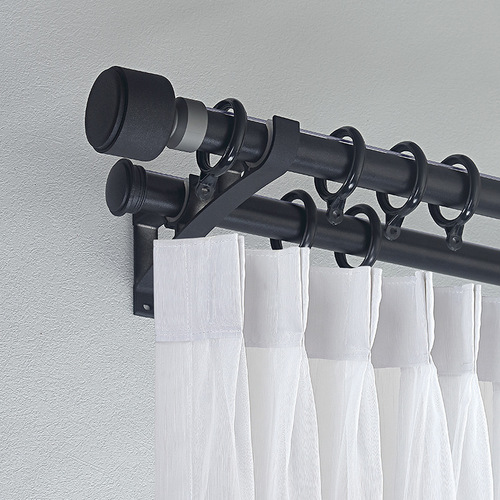Jinfulong wholesale villa complete set of single pole double pole thickened silent curtain rod aluminum alloy minimalist modern Roman pole