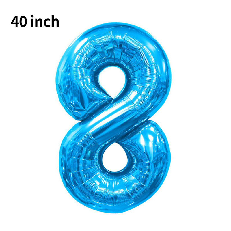 Globo digital transfronterizo grande de 40 pulgadas versión estadounidense 0-9 globo de película de aluminio decoración de fiesta de cumpleaños globo digital de imitación image 53