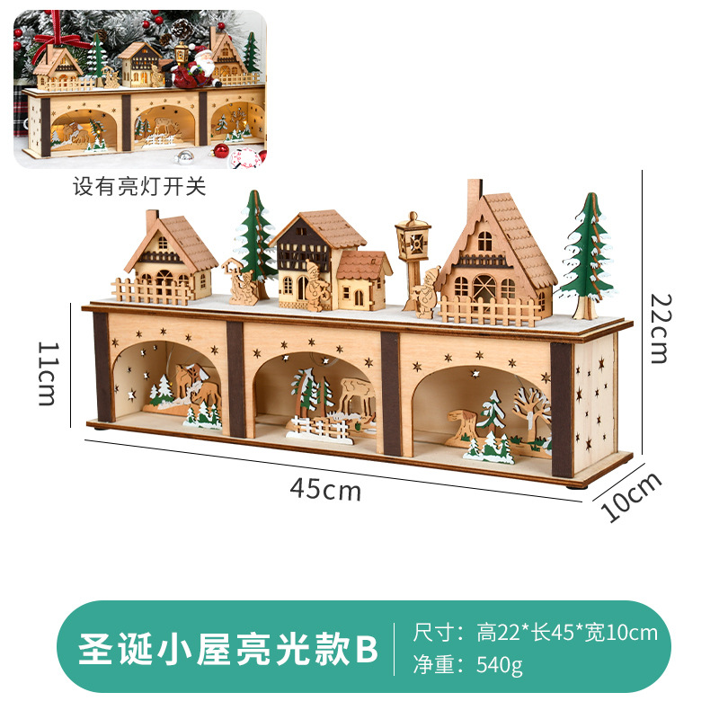 Navidad decoración de Navidad luminosa calendario de madera hecha a mano caja de tiempo decoración ventana de decoración escritorio image 7