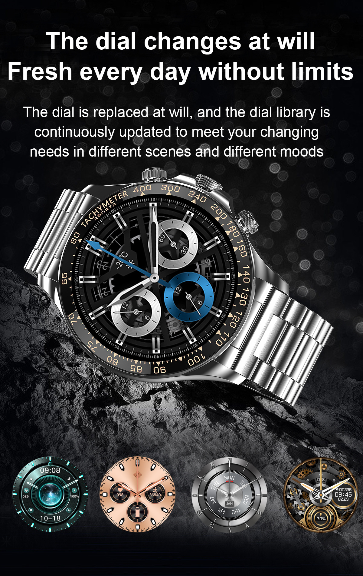 Reloj inteligente EX108 de 1,55 pulgadas con Bluetooth, llamadas y pagos fuera de línea_voghion.com