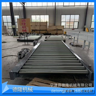 袋装产品颠平方形滚筒输送机排单等候积放辊筒线聚氨酯包胶地滚线