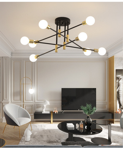Cross-border Nordic modern minimalist living room ceiling lamp personalized iron bedroom restaurant lamp household LED bedroom lamp