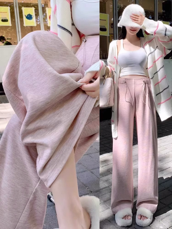孕妇裤子夏季薄款外穿舒适无托腹孕期不勒大码抽绳直筒孕妇休闲裤|undefined