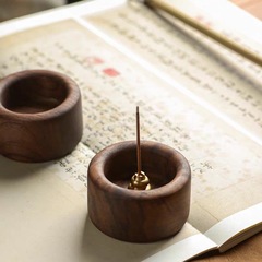 《跨境爆品》黑胡桃实木香插驱蚊家用底座檀香固定器沉香炉插香座