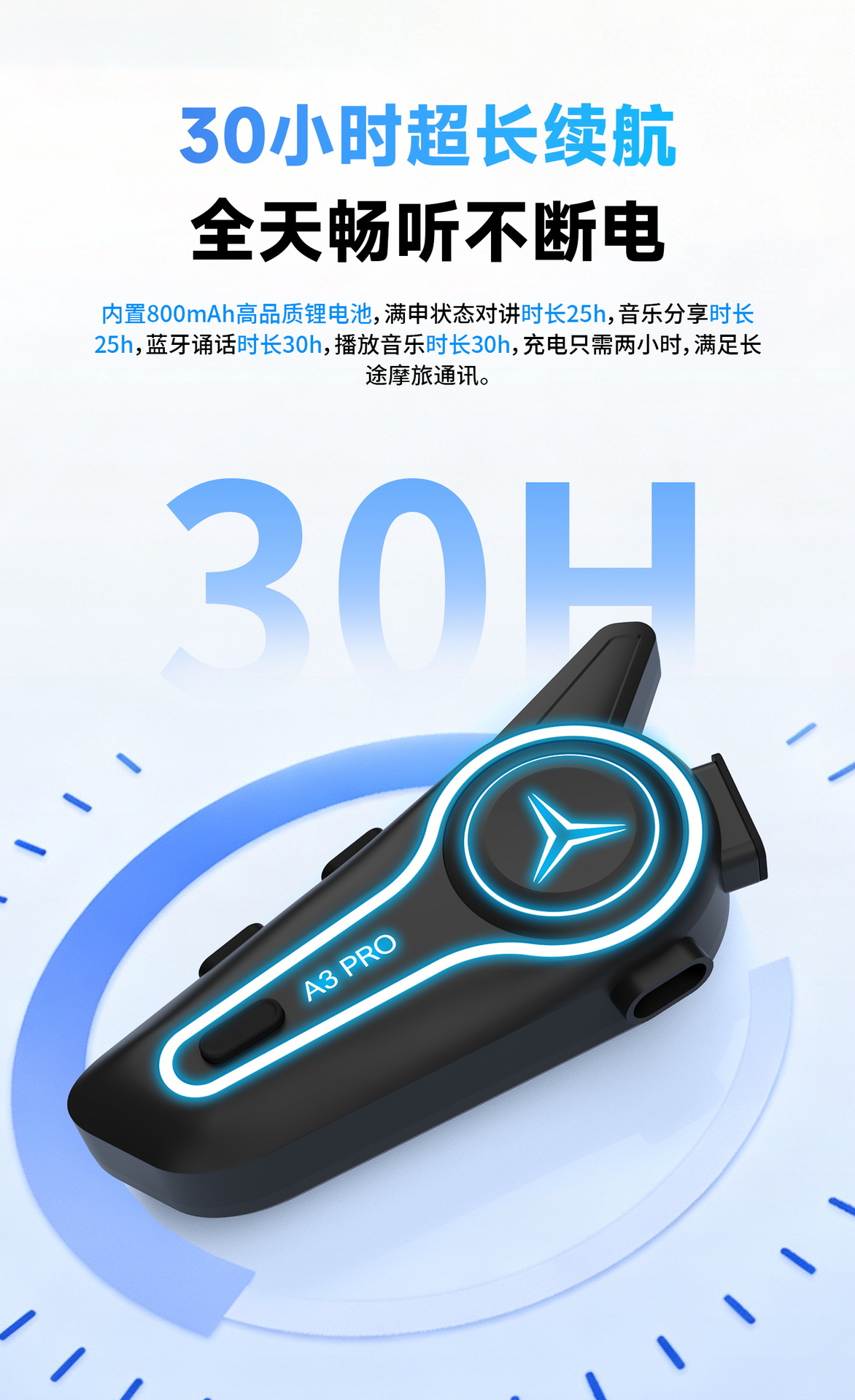 Cross-border wholesale waterproof noise-reducing motorcycle helmet Bluetooth headset, cross-brand dual-rider intercom with long battery life