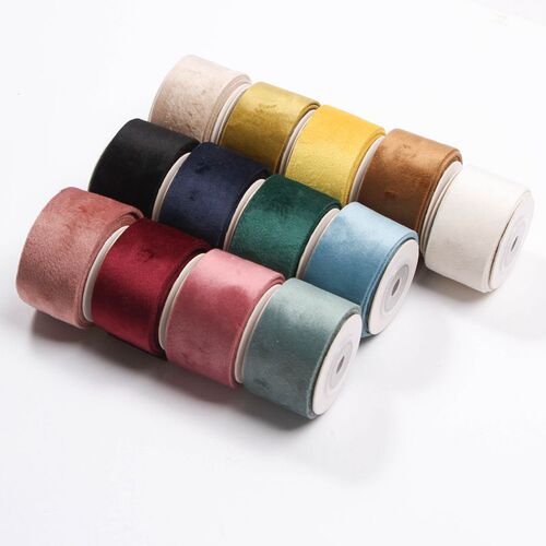 Velvet flocking ribbon DIY handmade bow hair accessories flower gift box decoration with cake packaging ribbon