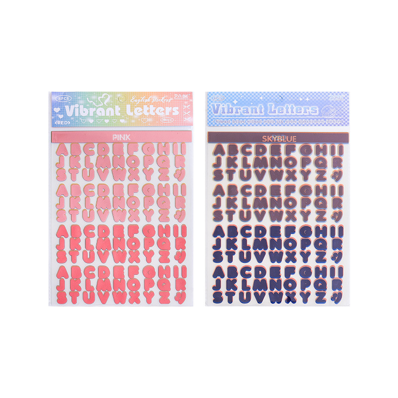 Vitalidad letras transparentes pegatinas de mascotas impermeables transfronterizas Inglés libro de mano material pegatinas pegatinas de letras inglesas coloridas